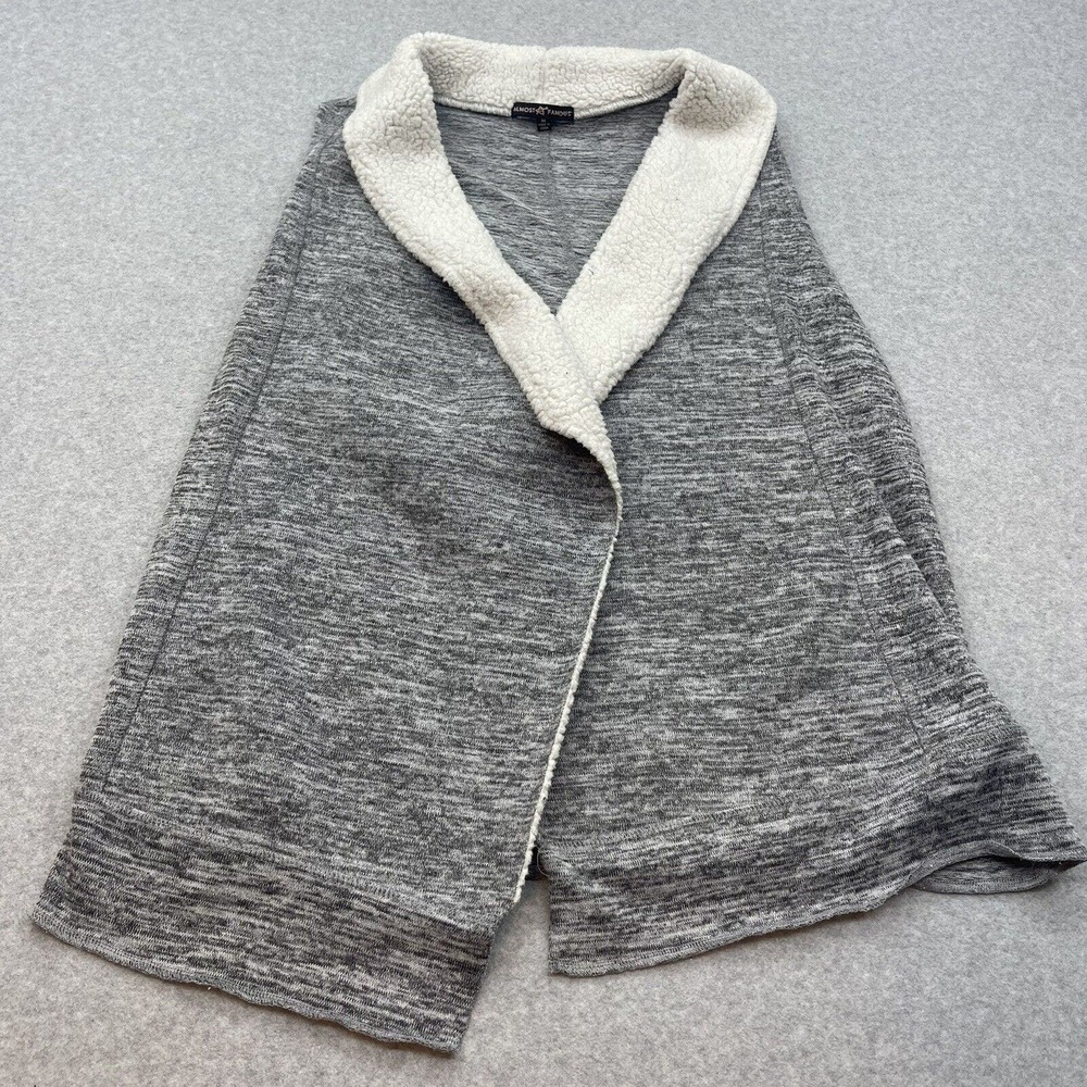 Almost Famous Cardigan Vest Womens Sz Medium Sherpa Lined Open Front Boho Hippie